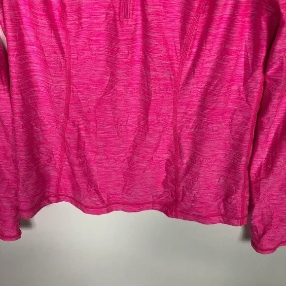 Zella Women's‎ Athletic Zip Neck Long Sleeve Shirt Bright Pink Heathered Size M - Image 4
