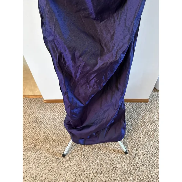 Alfred Angelo Dream Maker Purple One‎ Shoulder Flower Ruched Gown Size 11/12 - Image 5