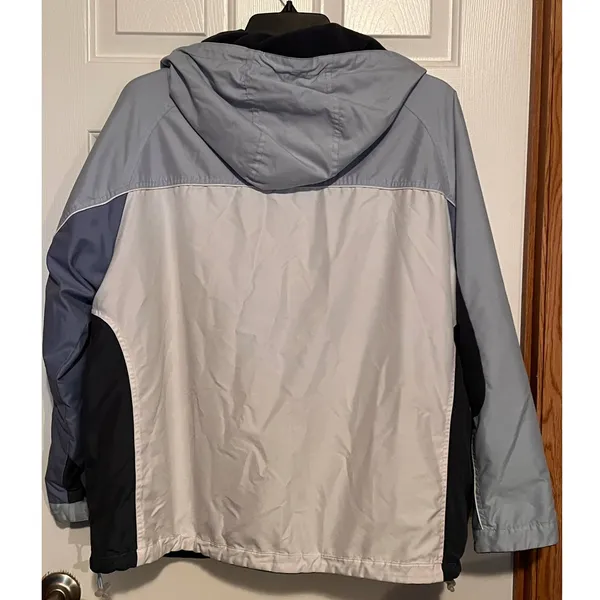 New York Classic Reversible Coat Blue White Gray‎ Size XXL 27" Long x 26" PTP - Image 2