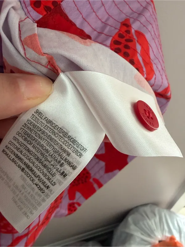 FARM RIO Red Starfish & Lobster Print Puff Sleeve Mini Dress Sz M - Image 7