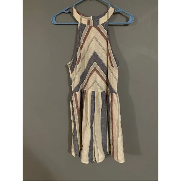 Shein Chevron And Stripe Round Neck Romper Size Small - Image 6