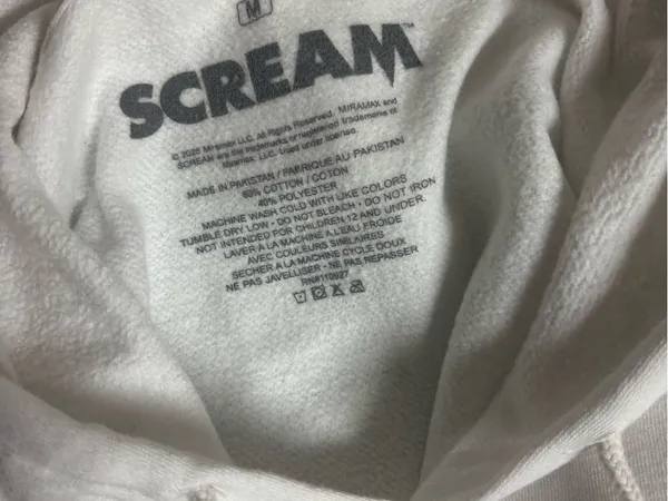 White 'Scream' Graphic Crewneck Hoodie Sweatshirt - Image 2