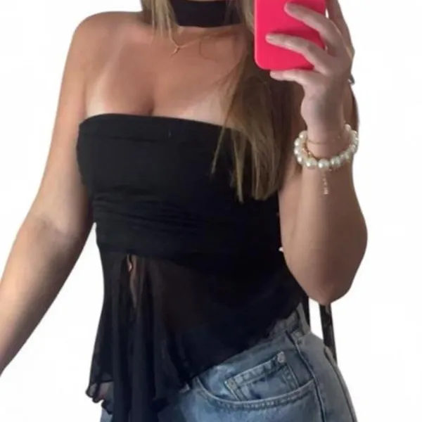Source Unknown Unbranded Women's Black Crop-top - Image 2