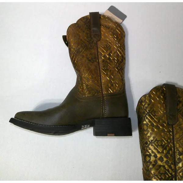 New nwt nib Boots Womens 7 Ariat Round Up Western Metallic Copper Blanket Emboss - Image 4