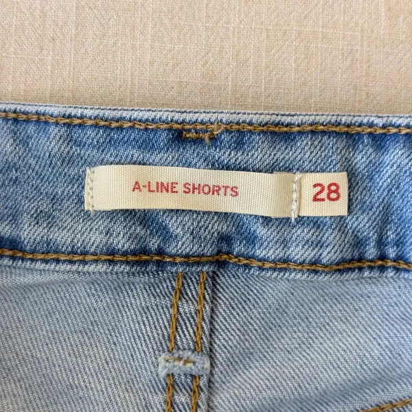 Levi's A-Line High Rise Denim Shorts Women 28 Light Wash Blue - Image 7