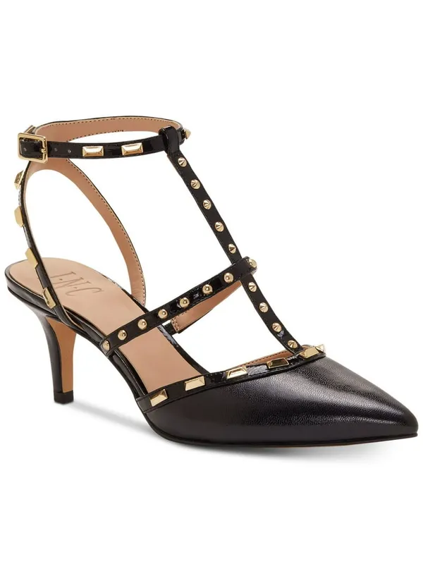 NWT INC Womens Black Padded Studded Carma Pointed Toe Kitten Pumps Shoes 6.5M - Image 9
