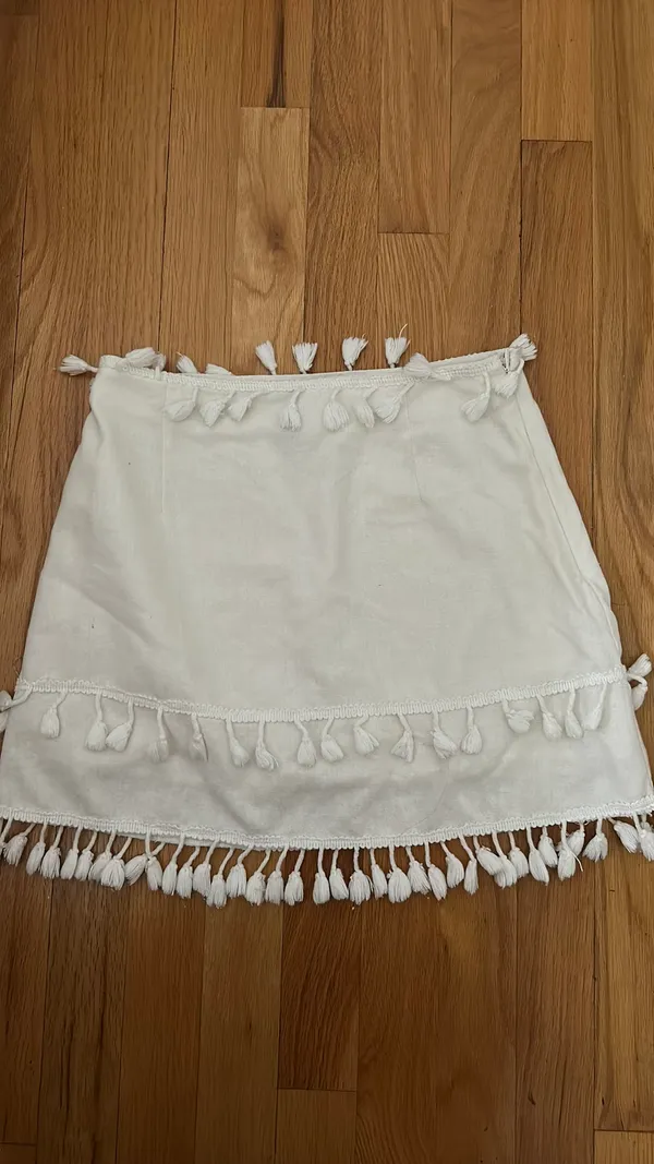 Shein Tassel Skirt White Boho - Image 2