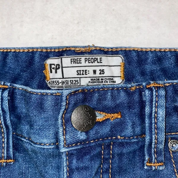 Free People Womens 25 Distressed Skinny Denim Blue Jeans 61855-1651 5125‎ - Image 4