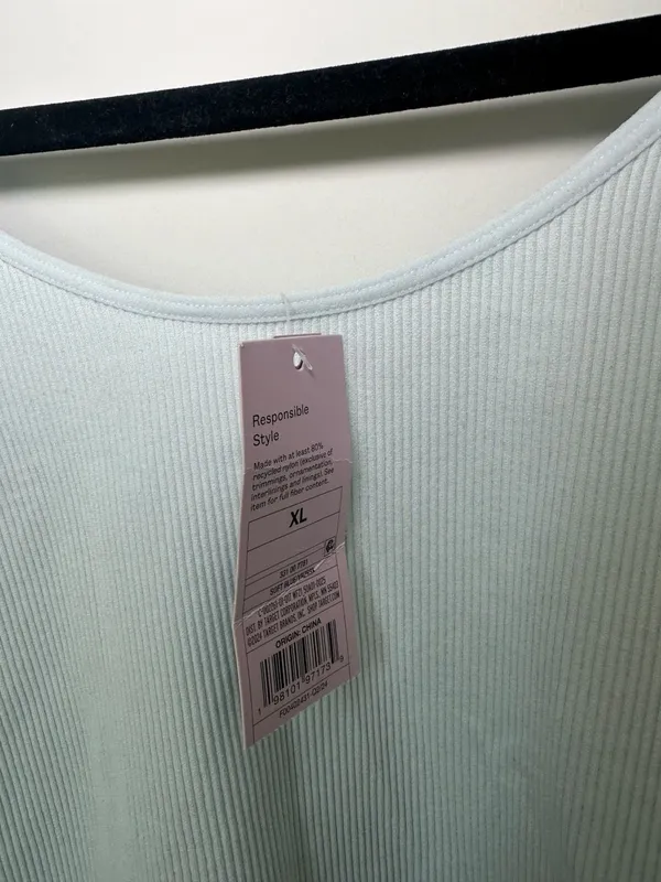 Wild Fable Long Sleeve Scoop Neck Ribbed Top Size XL Soft Blue - Image 2