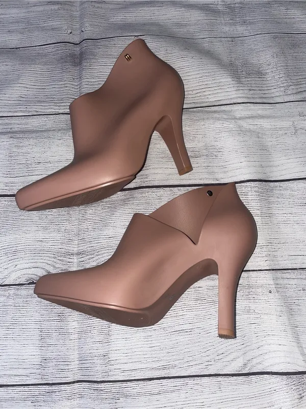 Melissa Drama Pointed Toe Stiletto Booties - Blush - Image 3