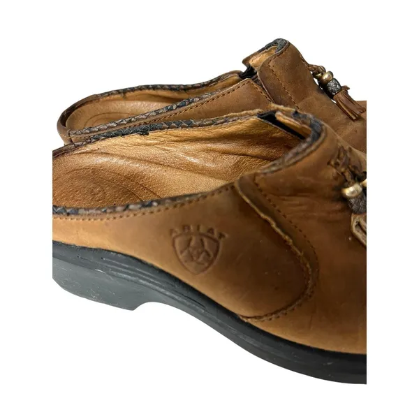 Ariat Mendocino Tassel Dark Aged Shoes Clogs Women's 8B Leather Slip-on - Image 7