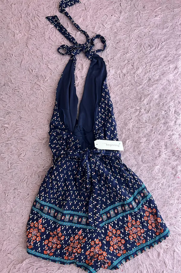 Blue flower romper  - Image 4
