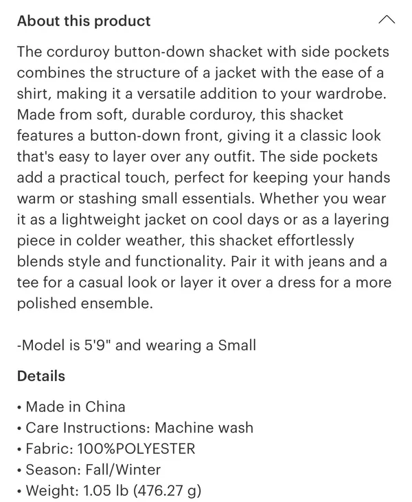 Kimberly White Corduroy Shacket - Image 7