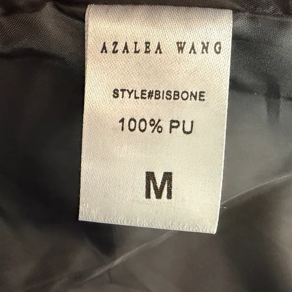 Azalea Wang Black Faux Leather Hooded Moto Biker‎ Jacket BISBONE Size M - Image 5