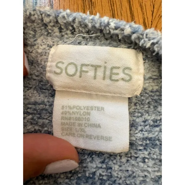 Softies Sweater Dress Womens L Blue Marled Knit Long Sleeve Crew Neck Midi Cozy - Image 5