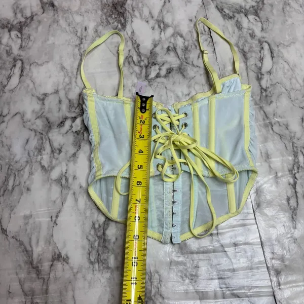 Urban outfitters out from under UO Modern Love Ruched Pastel Corset blue small - Image 6