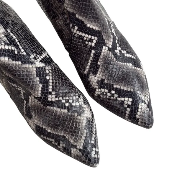 All Saints Leather Aster Snake Print Ankle Boots Size 9 - Image 4