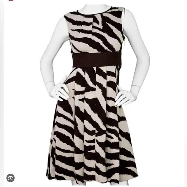Michael Kors Silk Fit and Flare Print Dress - Image 2
