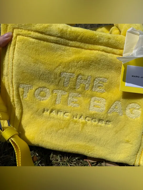 Marc Jacobs The Tote Bag Yellow Terry Cloth Small Travel Crossbody New - Image 2