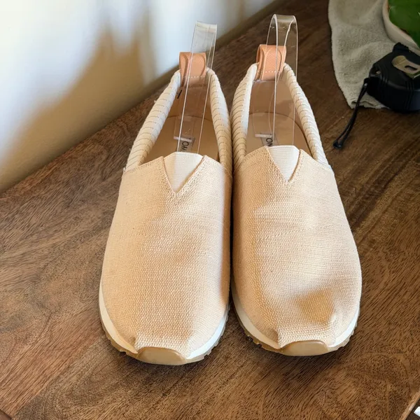 TOMS‎ Alpargata Resident Women 8 Peach Beige Knit Slip On Sneaker Minimalist - Image 3