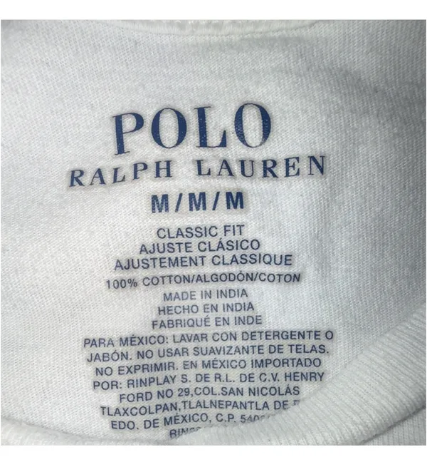 Polo Ralph Lauren Classic Fit Men’s White Cotton Knit Logo Crew Neck Tee M - Image 3