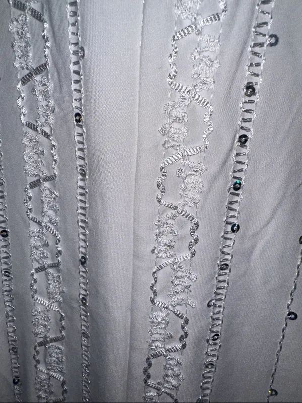 Ava & Grace White Sequined Henley Peasant Tunic - Image 5