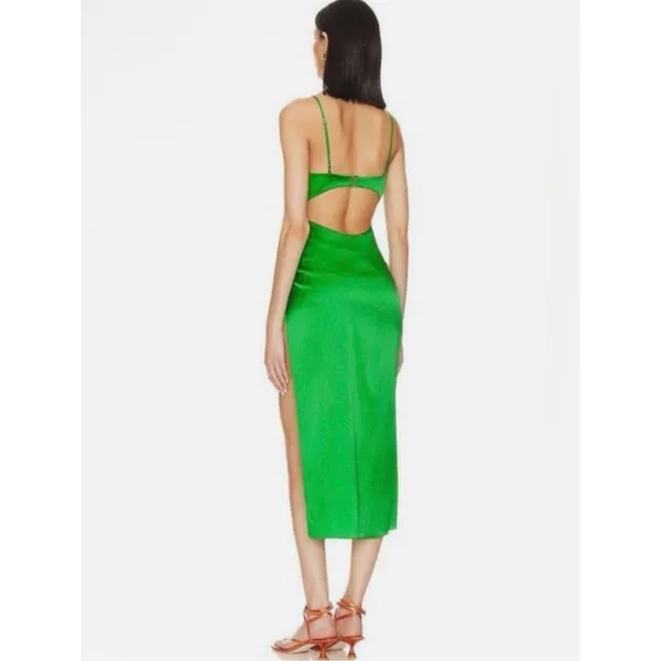 NWT SER.O.YA‎ Jamila Silk Corset Dress Kelly Green Sz Small $525 - Image 2