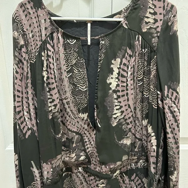 FREE PEOPLE Out Of The Woods Dress With Side Splits Size Medium - Image 5