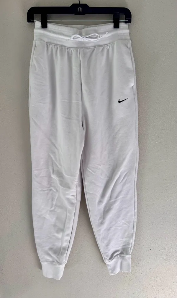 Nike Women's Dri-FIT One Mid-Rise Joggers White Size S - Image 3