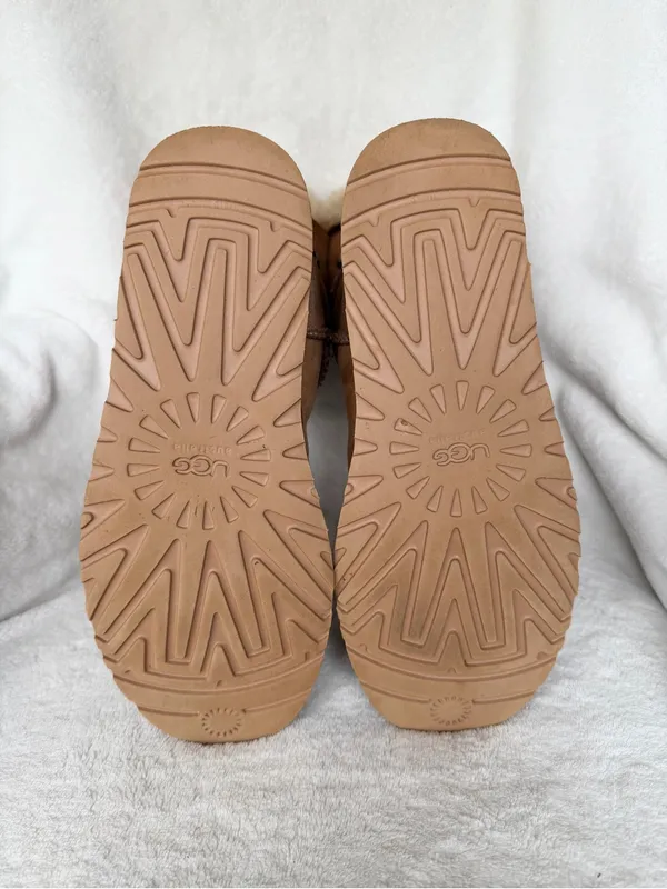 UGG CHESTNUT TAN SUEDE LEATHER & SHEEPSKIN S/N 1010258 Klea Mid-calf BOOTS Sz 9 - Image 10