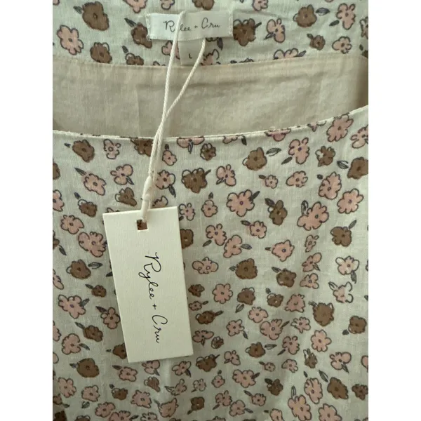 Rylee & Cru Neutrals Superbloom Greta Linen-Blend Babydoll Dress Size Large‎ - Image 3