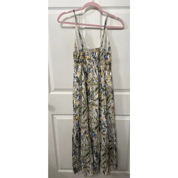 Abercrombie & Fitch Plunge Linen Blend Maxi Dress in Tropical Print, XS - Image 11