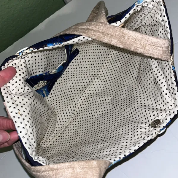Vintage Quilted butterfly tote bag purse - Image 9