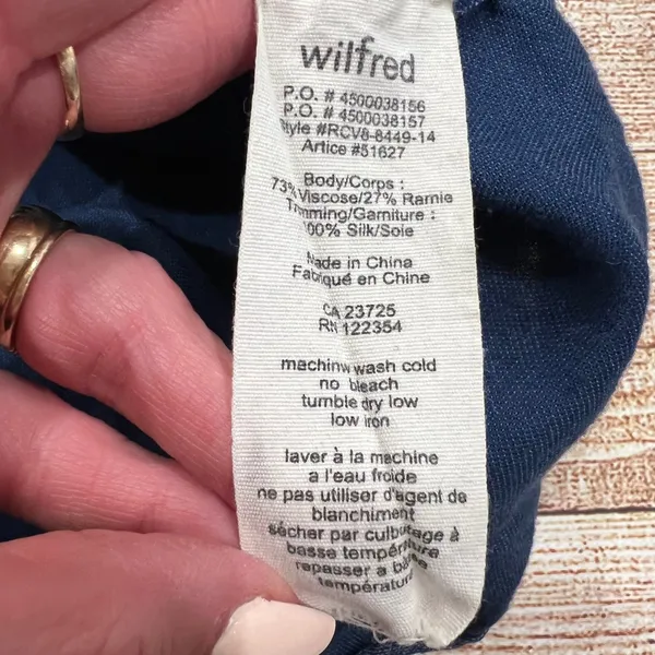 Aritzia Wilfred Le‎ Fou Blue Linen Blend Tunic Dress Size S Short Sleeve Casual - Image 7