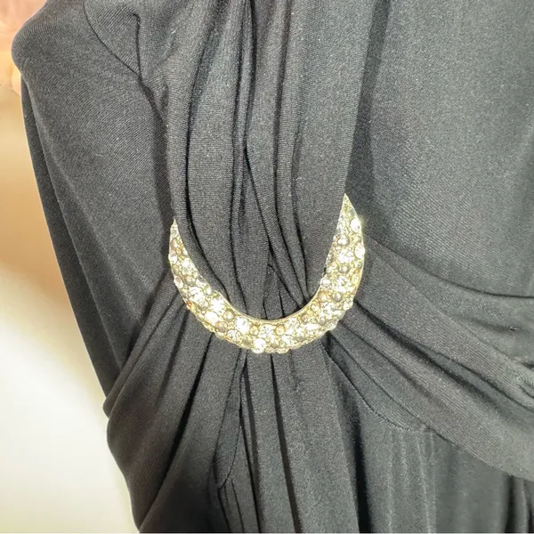 Cache Vintage Women's 90's‎ Black Evening Gown Dress Halter Style Size 4 - Image 5
