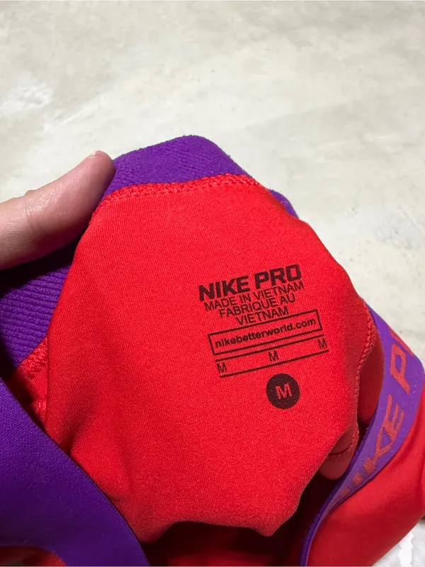 Nike pro Red Performance Shorts with Purple Waistband medium - Image 5