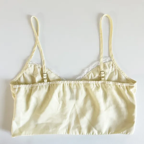 Princess Polly Womens Old School Love Pale Yellow Lace‎ Coquette Crop Top Size 4 - Image 8