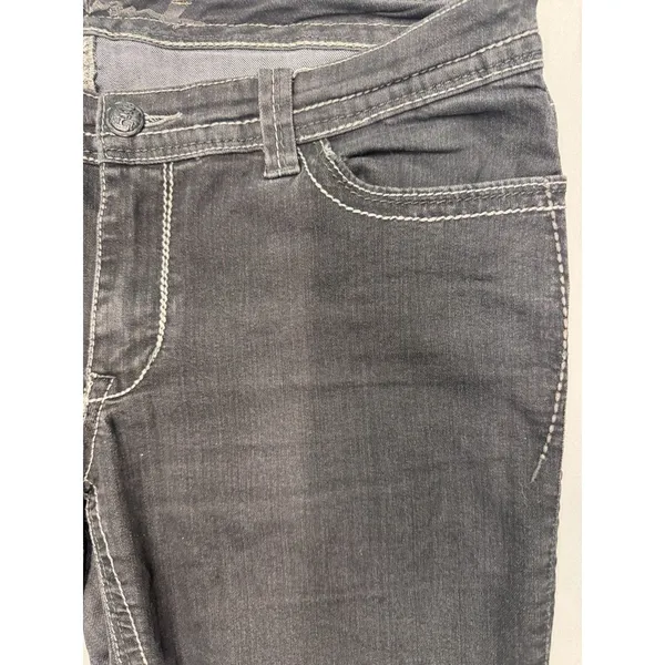 Seven For All Mankind Charcoal Bootcut Jeans Women's 14 White Stitching EUC - Image 4