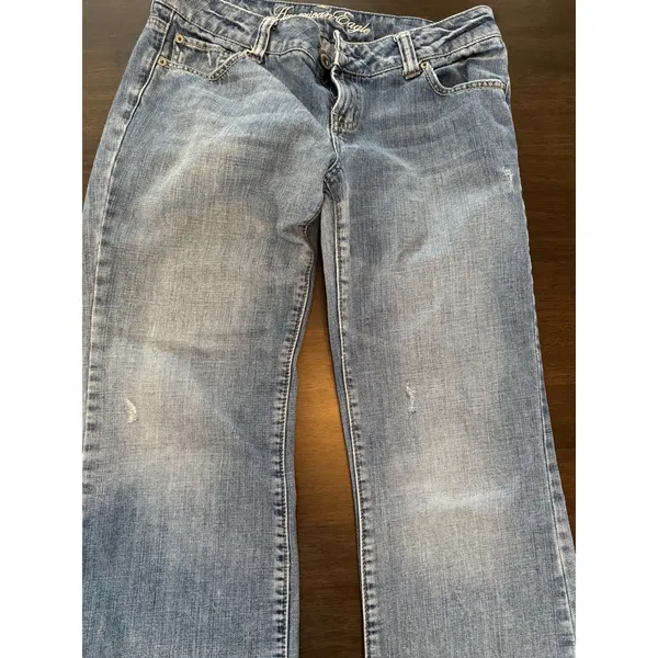 American Eagle Outfitters Boyfriend Jeans Blue Denim Stretch Distressed Women's - Image 9