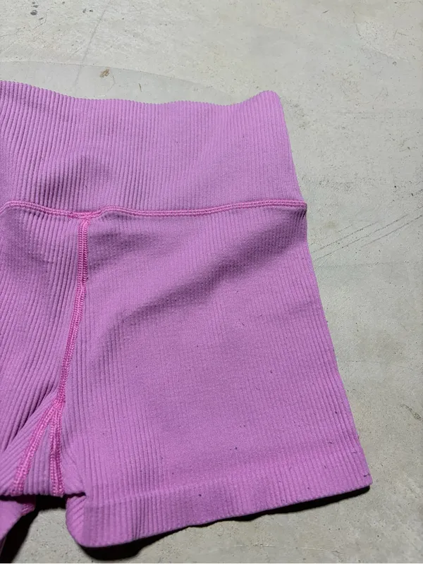 Aerie High-Waist Ribbed Pink Women’s Shorts small - Image 9