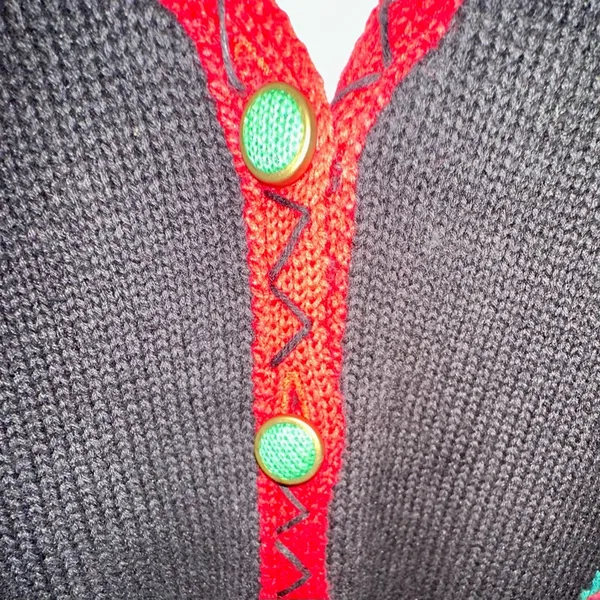 VINTAGE Ugly Christmas Tree Sweater Vest Lrg Holiday Grandma CottageCore Novelty - Image 6
