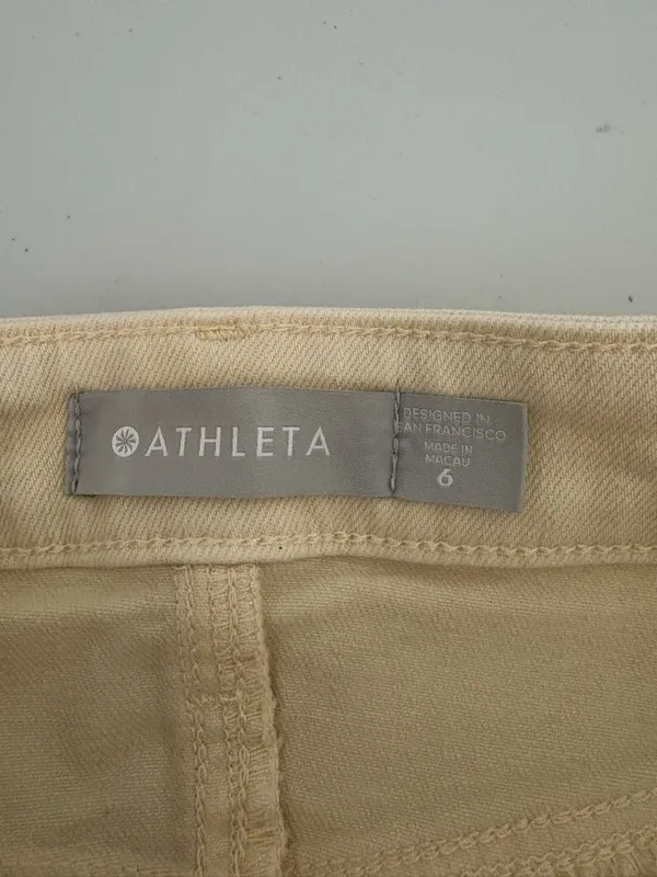 Athleta sculptek Skinny Jeans Cream Butter‎ Size 6 EUC - Image 8