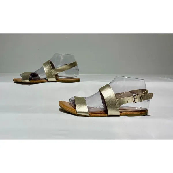 Old Navy Metallic Gold Flat Sandals  Size 7 - Image 3