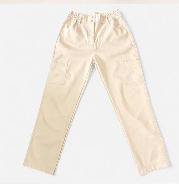 NWOT Shinestar Cream Faux Leather High Waist Cargo Pants L⁠🎀 - Image 5