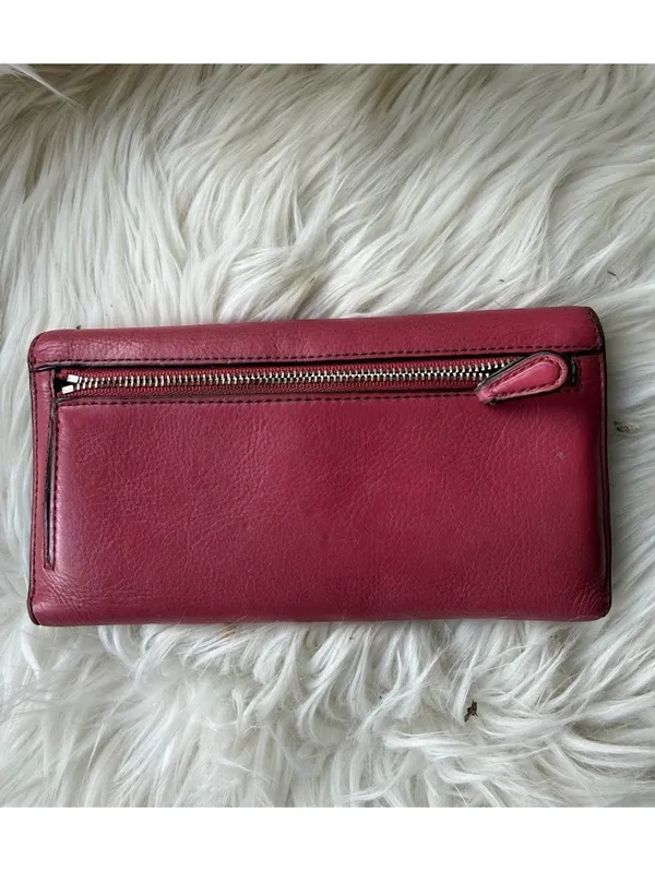 Coach Pink Leather Wallet with Zip Pocket - Image 3