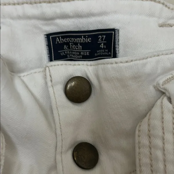 Abercrombie & Fitch Cream Ultra-High Rise Jeans - Image 2