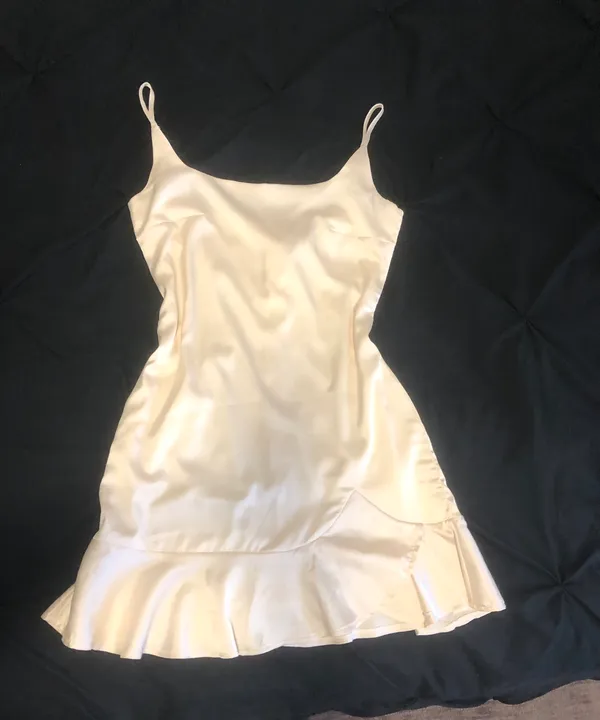 NWT White Cream Ivory Satin Mini Graduation Dress - Image 5