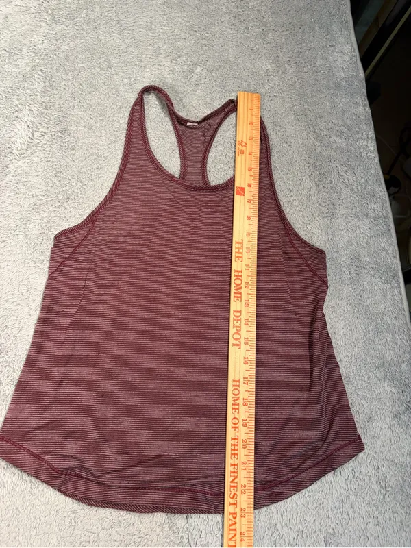Lululemon Racerback Tank Top Burgundy Stripe - Image 3