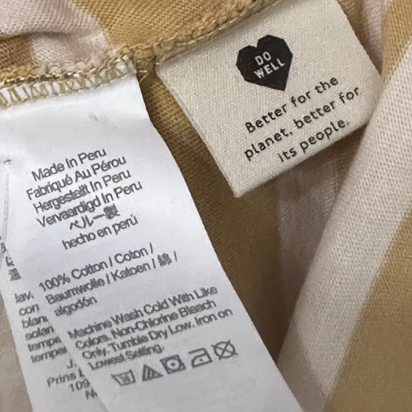 Madewell Allday Stripe Crewneck T-Shirt Autumn Gold Women's Size Medium - Image 6