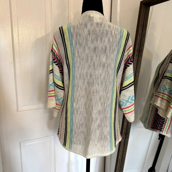 Love on a Hanger Open Cardigan Ivory Neon Women's Size Medium - Image 3